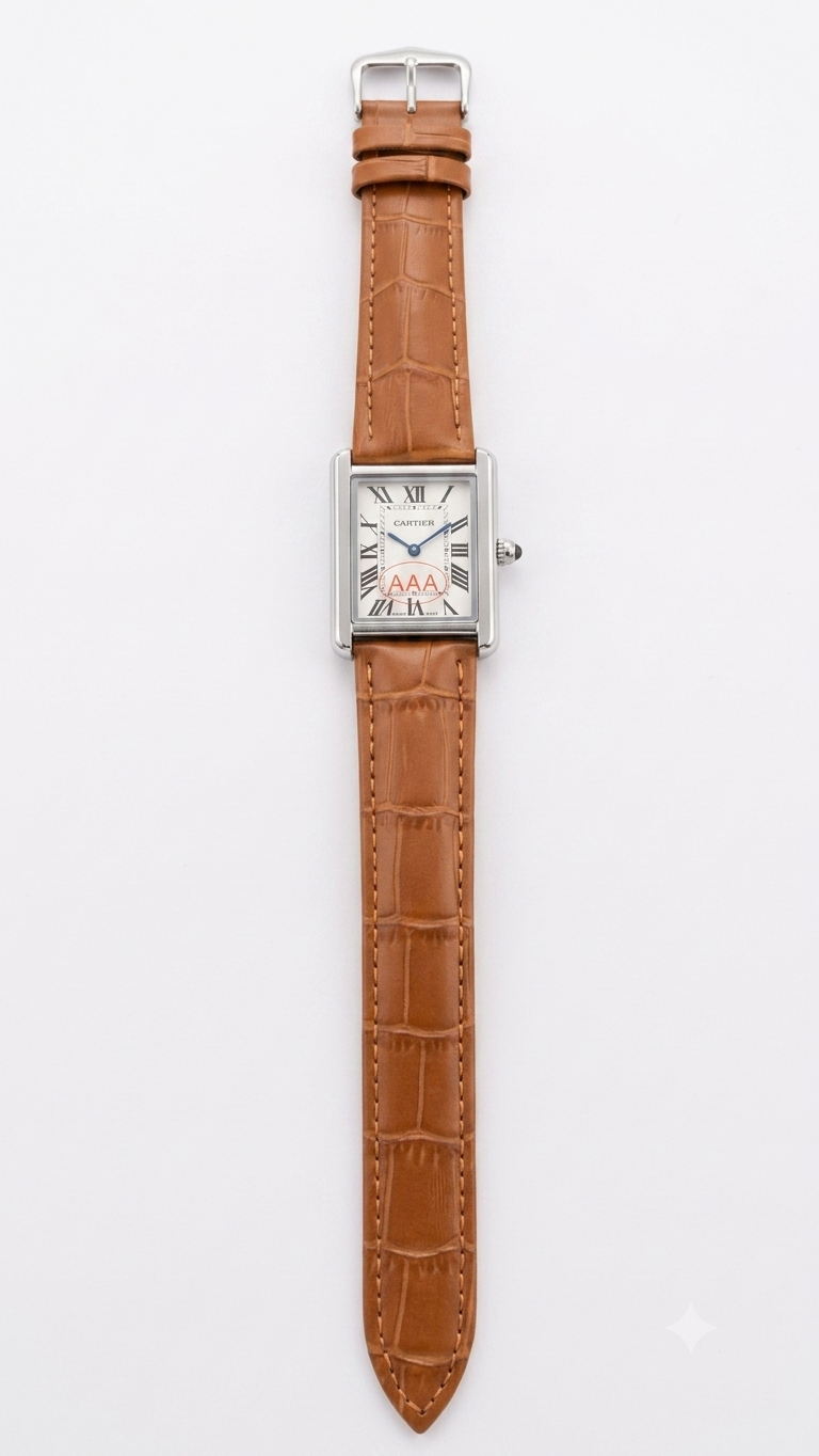 Vintage Square Dial Analog Watch with Leather Strap